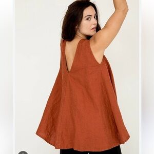 Elizabeth Suzann Harlow Tunic in Terracotta Linen XXS